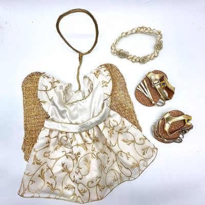Build A Bear White Gold Christmas Angel Halo Headband Halo Shoes Teddy Costume