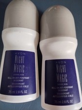 Qty. 2--"NIGHT MAGIC EVENING MUSK" ROLL ON DEODORANT Women Avon OLD STOCK New