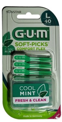 7x 40 Stück GUM Soft Picks Large Interdentalbürsten Zahnzwischenraumbürsten