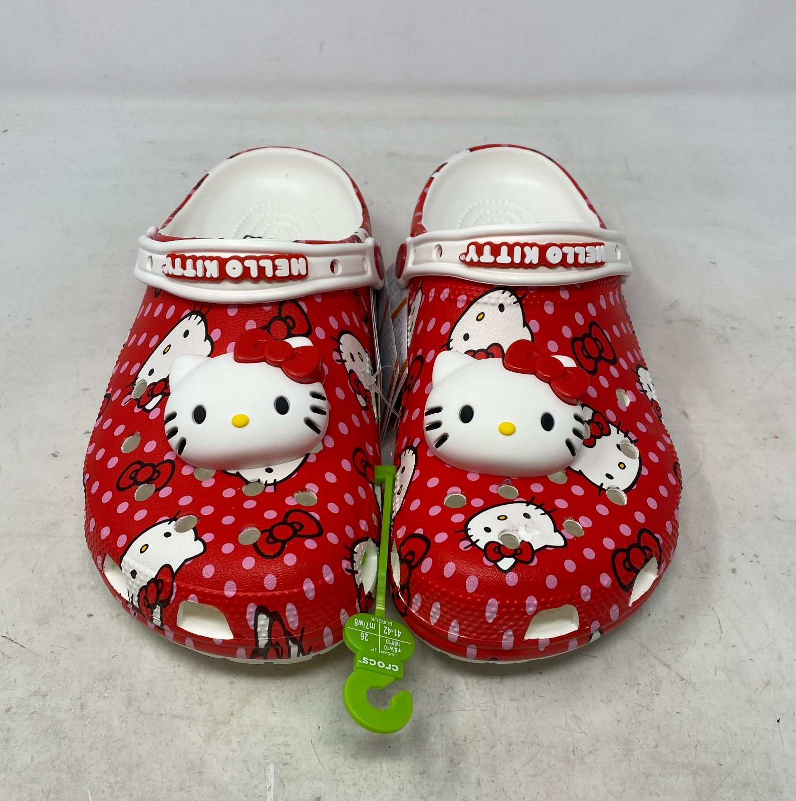 Crocs Hello Kitty Red Classic Clog (Red/White Polka Dots) Unisex M8/W10 US Women