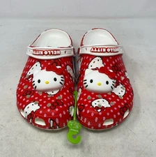 Crocs Hello Kitty Red Classic Clog (Red/White Polka Dots) Unisex M8/W10 US Women