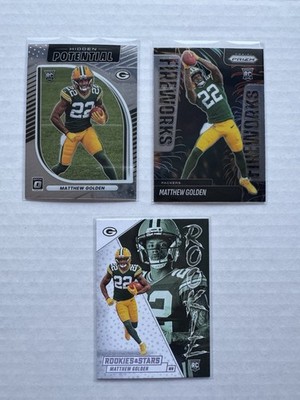 Matthew Golden 2025  Rookie Card Lot 3 Cards Packers RC Hidden Potential