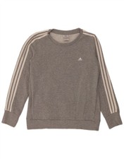 Adidas Womens Sweatshirt Jumper UK 12/14 Medium Grey Cotton AG05