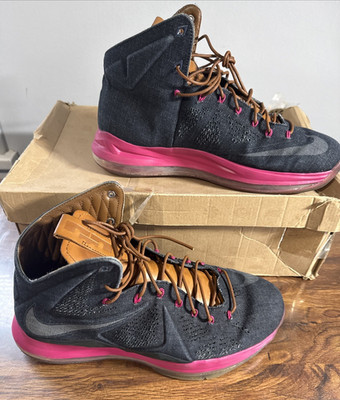 Nike LeBron 10 X EXT Denim QS Denim Size 10  Mid Navy 597806 with worn box