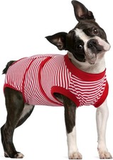 Red Stripe Male Female Dog Recovery Suit Sz Medium Spay Neuter Post Surgery New