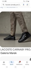 Image of Mens Lacoste Carnaby pro 222 2 sma - uk 8 Leather Sneakers - BK- NWT ortholite