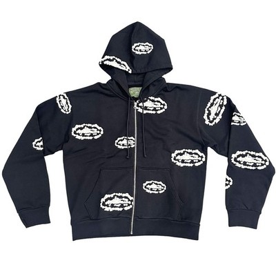 Denim tearsパーカー Denim Tears Kids Cotton Wreath Zip Hoodie Black - SS25 - US