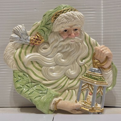 Fitz & Floyd Gregorian Santa Wall Pocket Planter Lantern Christmas Decor READ