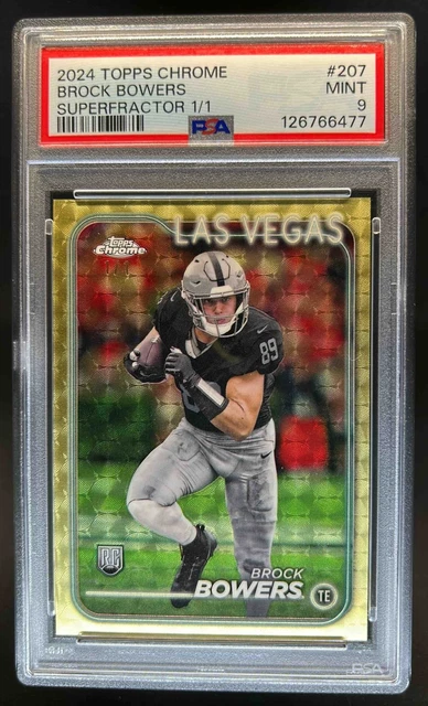 2024 Topps Chrome Brock Bowers RC SuperFractor Rookie #1/1 Raiders PSA 9