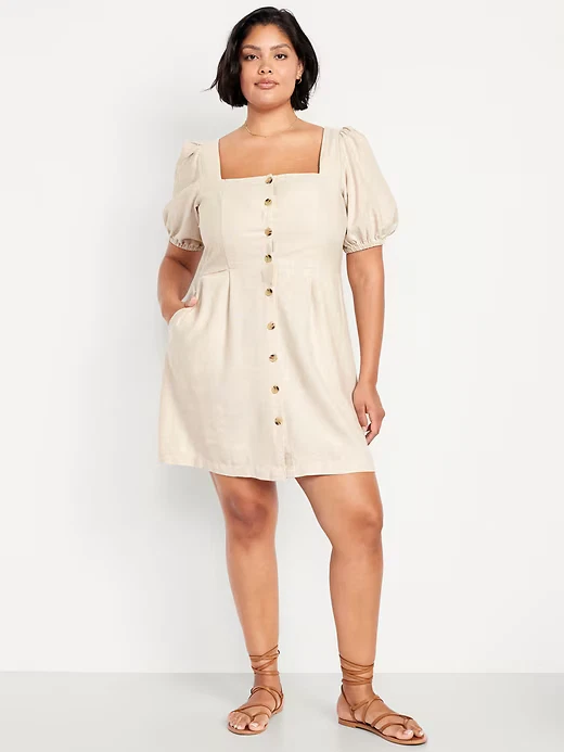 Old Navy Linen Casual Solid Dresses for Women for sale | eBay