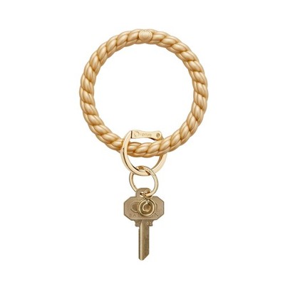 Oventure Silicone Big O Key Ring, Braided Gold Wristlet Keychain, Durable