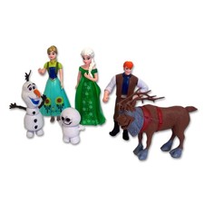 SET 6 Personaggi FROZEN FEVER con ANNA ELSA OLAF SVEN Disney TORTA Cake Toppers