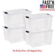 60 Qt. Plastic Storage Bins with Lids, Stackable Storage Containers, Totes, NEW
