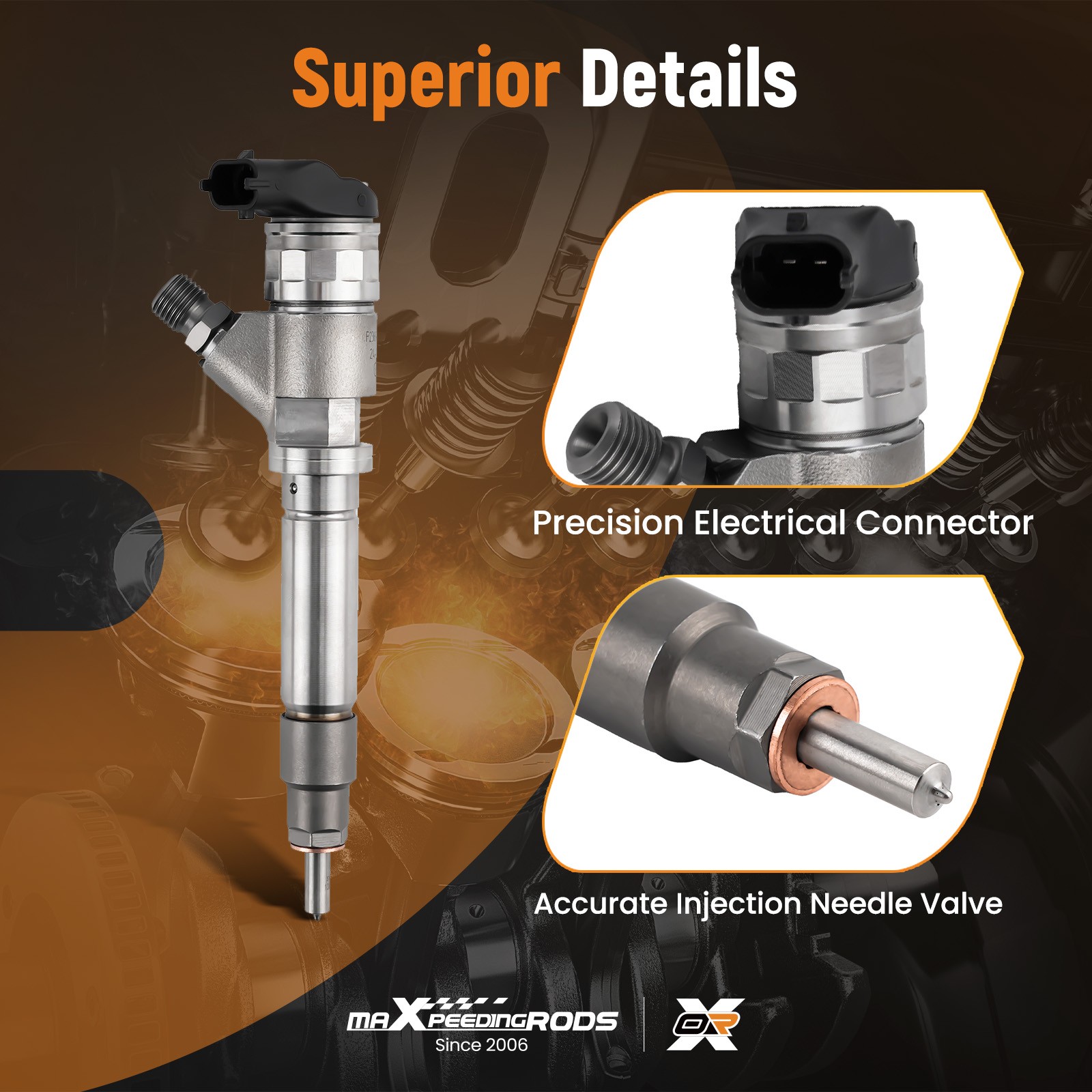 Fuel Injector for GMC Chevy Silverado 3500 LLY 6.6L 2004-2005 0445120027 thumbnail 4