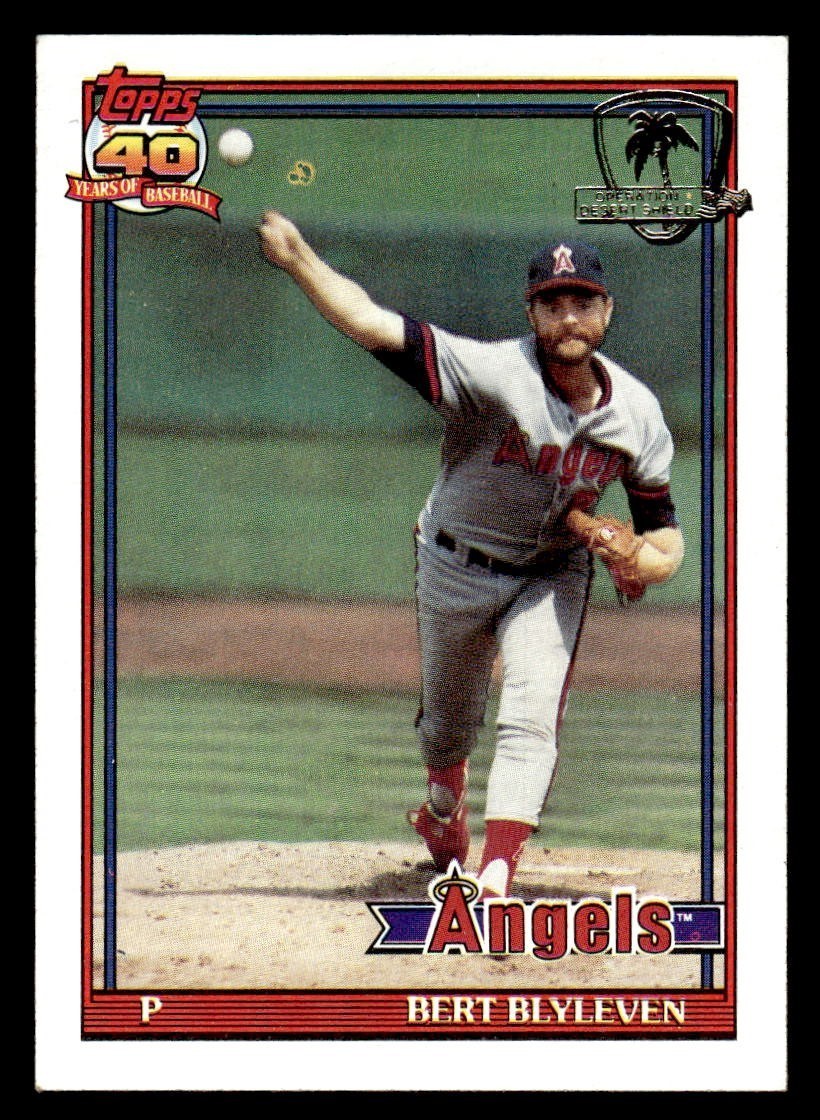 1991 Topps Desert Shield Baseball #615 Bert Blyleven NM/MT *f1