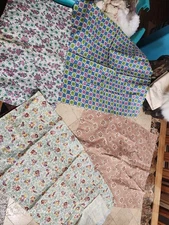 Vintage 4 Pieces Feedsack Fabric 2 Small Feedsacks With Advertising On It