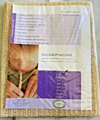 Rug Grip Natural (100% Rubber) Fits Rug 2'x4' Non-Slip Pad by Capel Made in USA