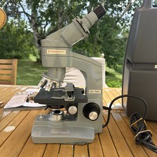 American Optical AO 150 Microscope 4x 10x 45x 100x Objective w/ Lamp & extras