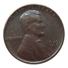 1943-S Lincoln Wheat Cent Penny Rare Sought As shown in the figure