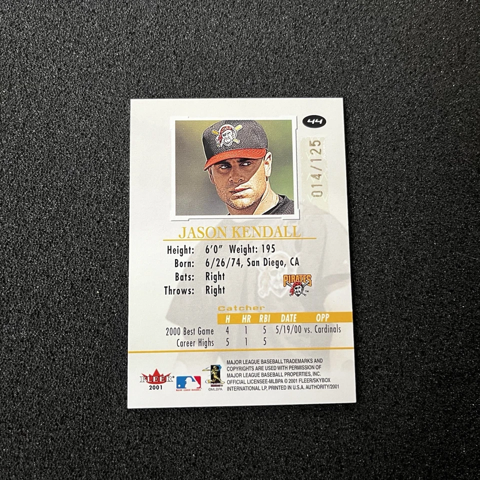 Fleer Prominence Jason Kendall 2001/125 SP RARO Piratas Foto 2 de 2