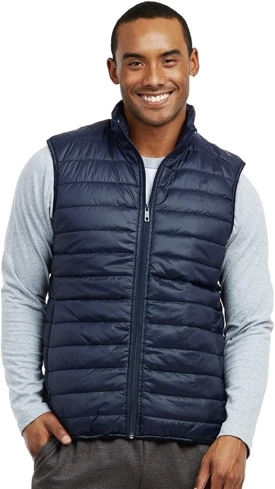 Red Head Mens Puffer Vest L/G Nylon Duck Down Feathers Black Outdoors Packable
