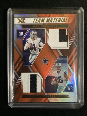 2022 Panini XR - Team Materials Dak Prescott, Jalen Tolbert #TM-5 Orange /15...