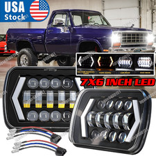 2x 5x7 7x6 Led Headlights Hilo Beam For Dodge D150 D250 D350 W150 Ram 50 A