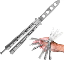 Navaja Mariposa De Entrenamiento Cuchillo De Practica Sin Filo Acero Inoxidable