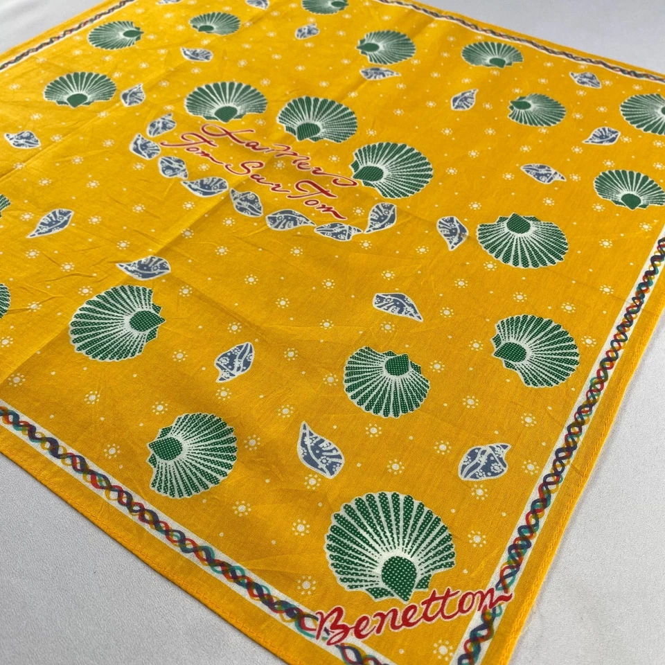 Pañuelo Benetton vintage pañuelo pañuelo pañuelo cuadrado de bolsillo Foto 2 de 4