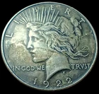 1922 PEACE DOLLAR  AU condition with beautiful toning and cameo effect!