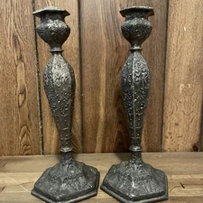 Atq WB Mfg. Co.Weidlich Brothers Candlestick 2344 12" Silver plated Man & Woman