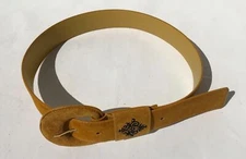 Sostanza Tan Belt Genuine Pig Suede Woman's Sz M ~ 1" Wide 34" long