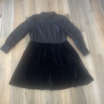 black velvet dress with sheer sleeves Off-Piste main image 0