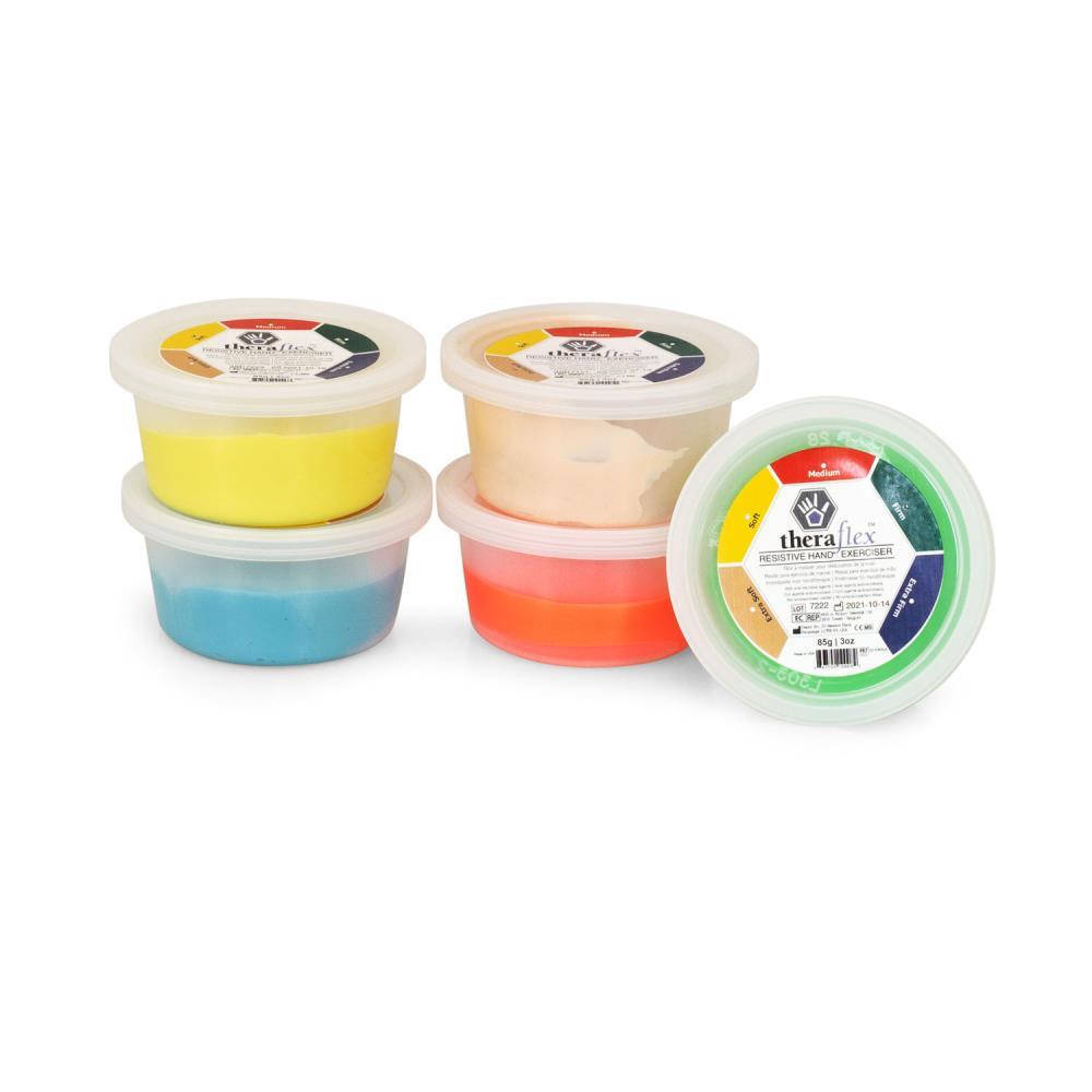 Theraflex Therapieknete 85 g | Fingertrainer | Handtrainer | 5er Set Sparset