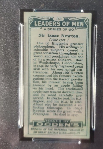 Sir Isaac Newton - 1924 Ogden's Ltd. - Leaders of Men - #35 - PSA 2... - Picture 4 of 4