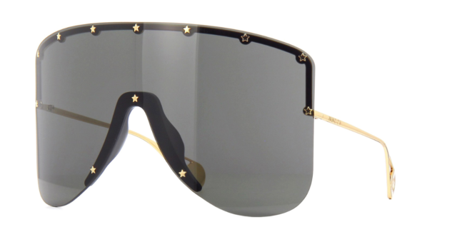 Gucci GG0541S-001 Unisex Mask Sunglasses - Gold/Grey for sale