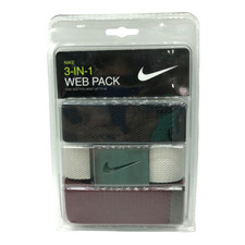 Nike Golf Men's 3 in 1 Web Pack Belts One Size Fits Most