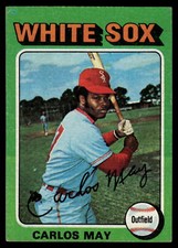 1975 Topps Mini Carlos May  #480 Chicago White Sox Baseball Card
