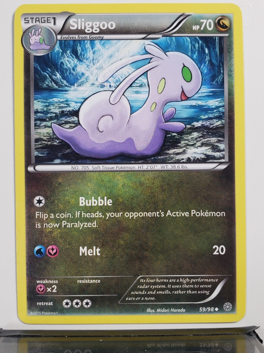 pokemon cards with googly eyes Sliggoo 59/98 - LP - XY Ancient Origins Card $2 Combined Shipping My friend like to put