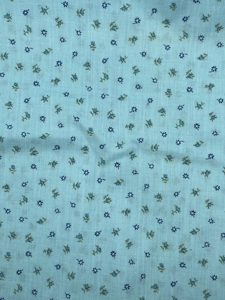 Blue Floral Cotton Fabric Flowers 13.5” X 45” - Image 2 of 4