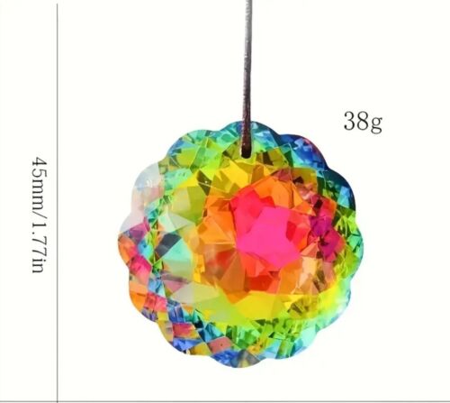 Sonnenfänger Suncatcher Kristall Regenbogen Prisma Anhänger Glas Deko 45mm - Bild 4 von 6