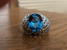 14KWG Blue Topaz Basketweave Ring 6 5.20 Grams — photo 5