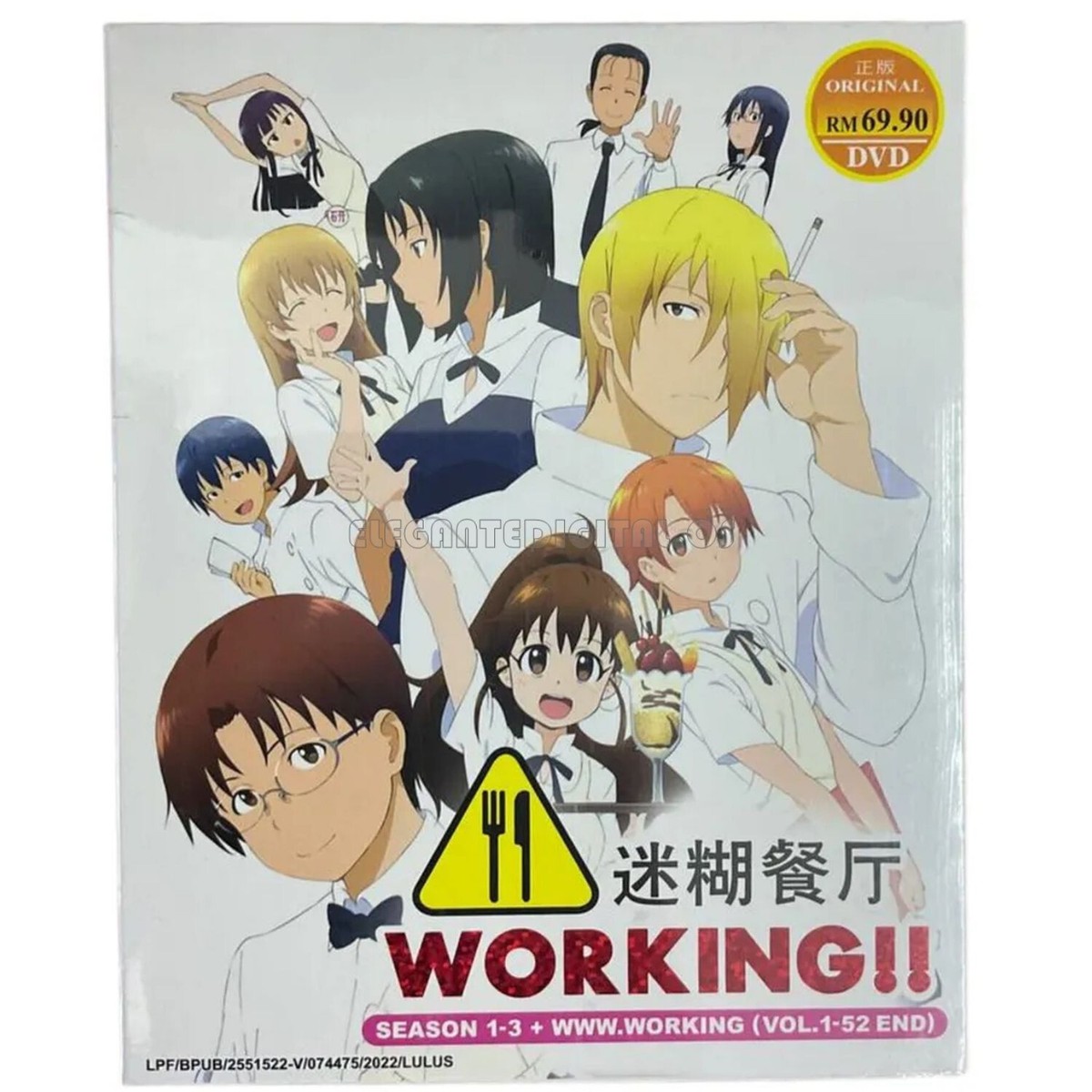 DVD Anime Working!! (Wagnaria) Season 1+2+3 +www.working (1-52 End
