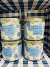 BLUEBERRY PIE 3 Wick Candle x4 Bath Body Works White Barn