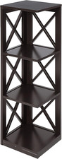 Espresso Oxford 3-Tier Corner Bookcase - Stylish Space-Saving Storage Solution