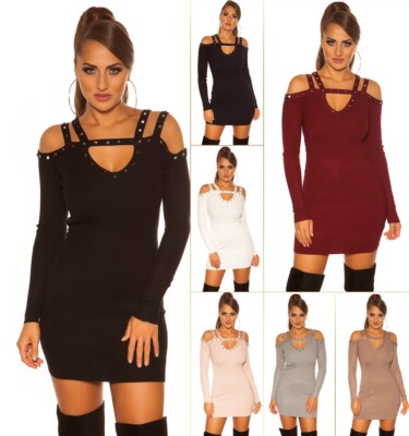 Koucla Knit Dress Mini Dress Sweater Long Sweater Studded Milax Fashion