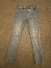 Cat Jack Boys Pants Stonewashed Distressed Skinny Blue Jeans 12