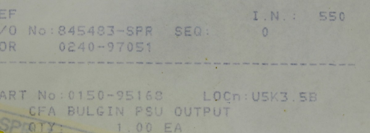 11673 APPLIED MATERIALS CFA BULGIN PSU OUTPUT, CABLE, 0240-97051