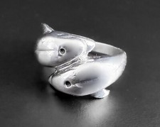 Kabana Sterling Silver Ocean Dolphins Sealife Design Band Ring