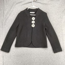 Willow Knit Blazer Womens Size S Black Long Sleeve Large Button Usa Made Career